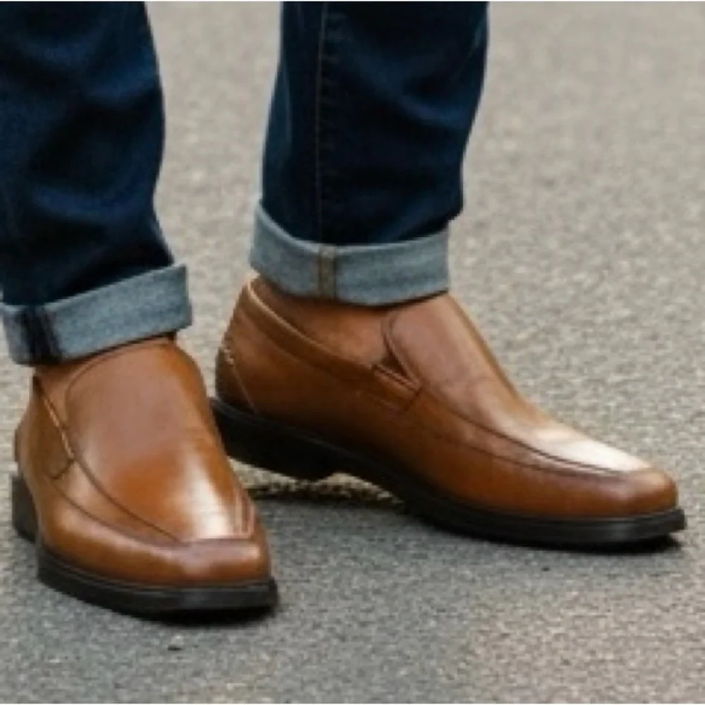 Clarks COLLECTION ULTIMATE COMFORT Men's Brown Leather Slip-Ons BROWN NWOT